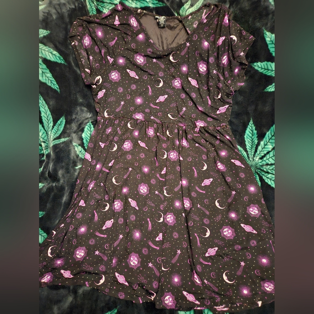 Celestial mesh layered plus size dress. Hot Topic